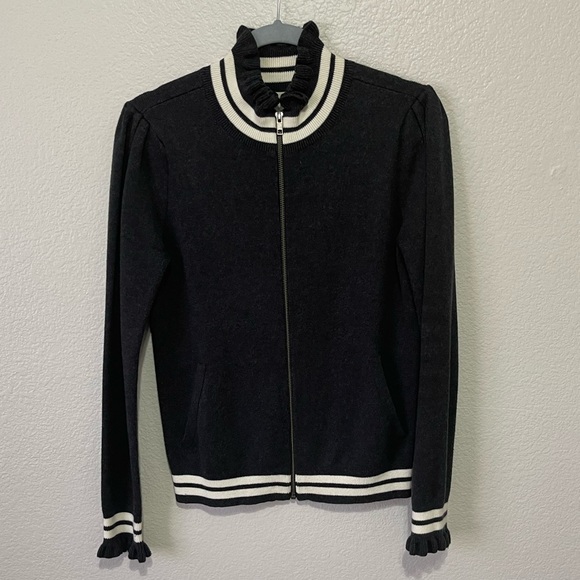 Ruffle Trim Track Jacket sz S - Picture 5 of 16